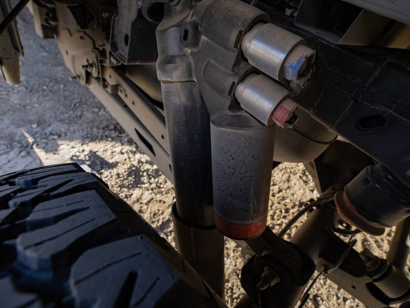 Sport-Tuned — Front and Rear — Available FOX™ Dual-Live Valve Shocks